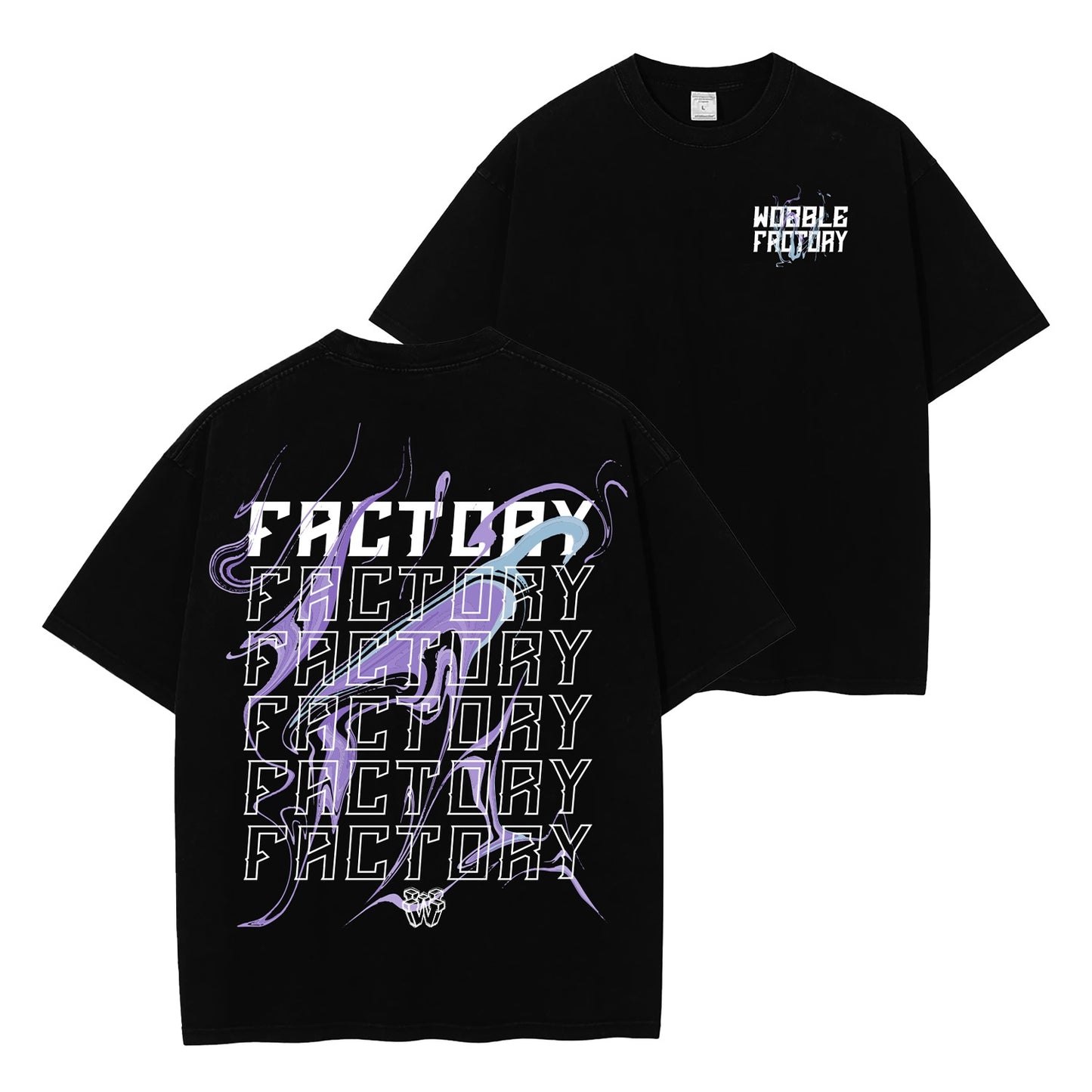 FACTORY OIL SPILL TEE (BLACK) (S & M ONLY)