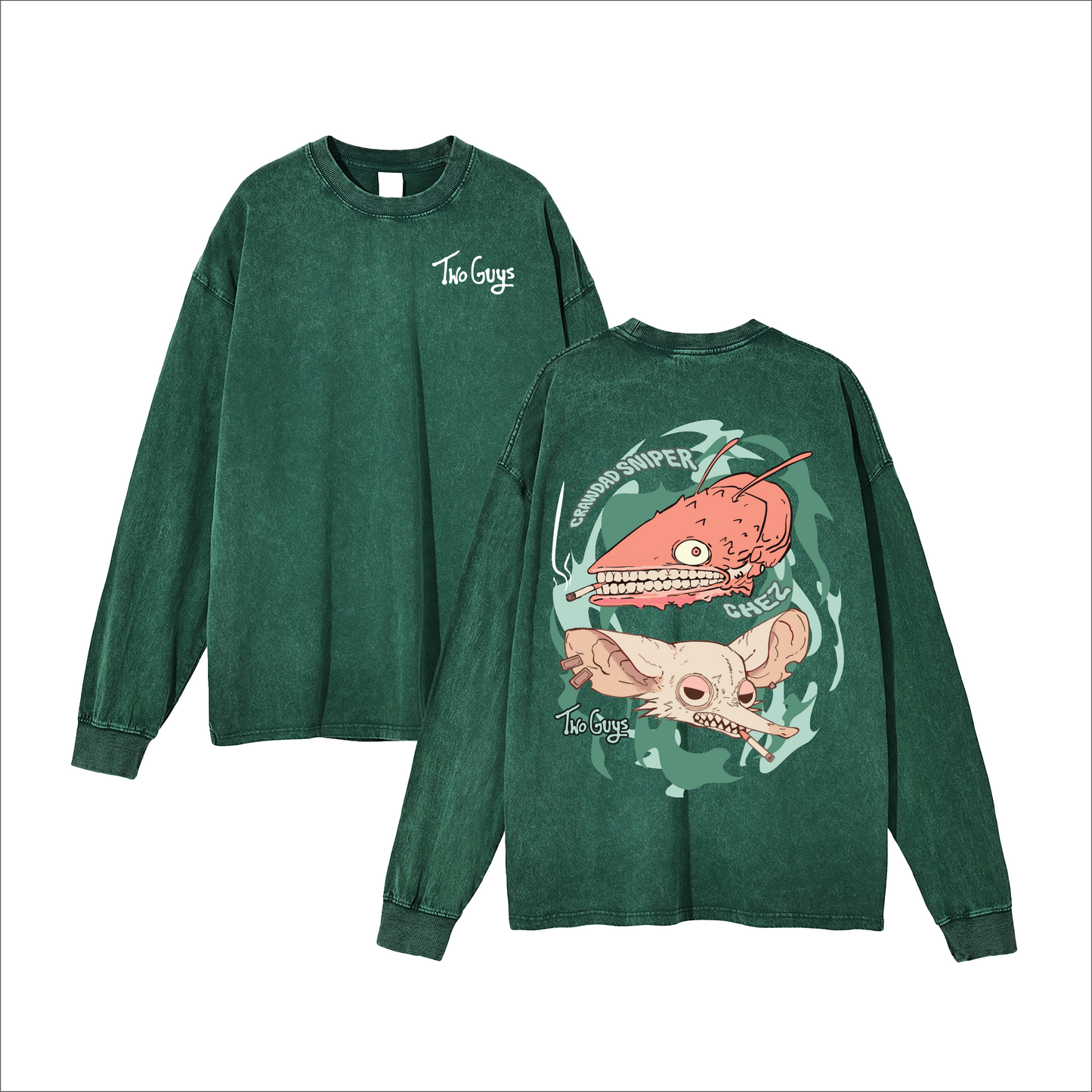 Two Guys Green Long Sleeve